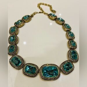 HEIDI DAUS Exquisite Elegance Aqua Crystal Necklace
